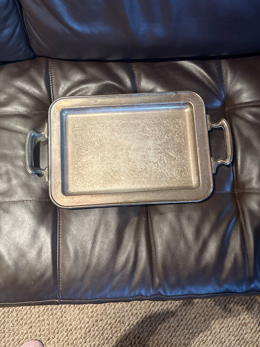 Vintage Antique Silver Serving tray.