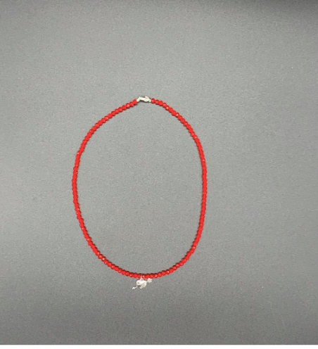Valentines Day Red Crystal Heart Pendant Necklace with Love Arrow Silver Heart