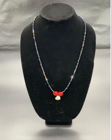 Mom Gift, Mom Jewelry, Valentines Day , Mother's Day, Wife Gift, Crystal Necklace, Rose Necklace, Black Crystal, Silver Heart $35