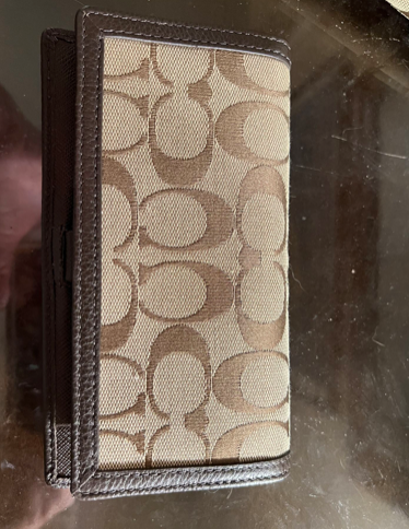 Like New Coach Monogram Checkbook Cover $100
